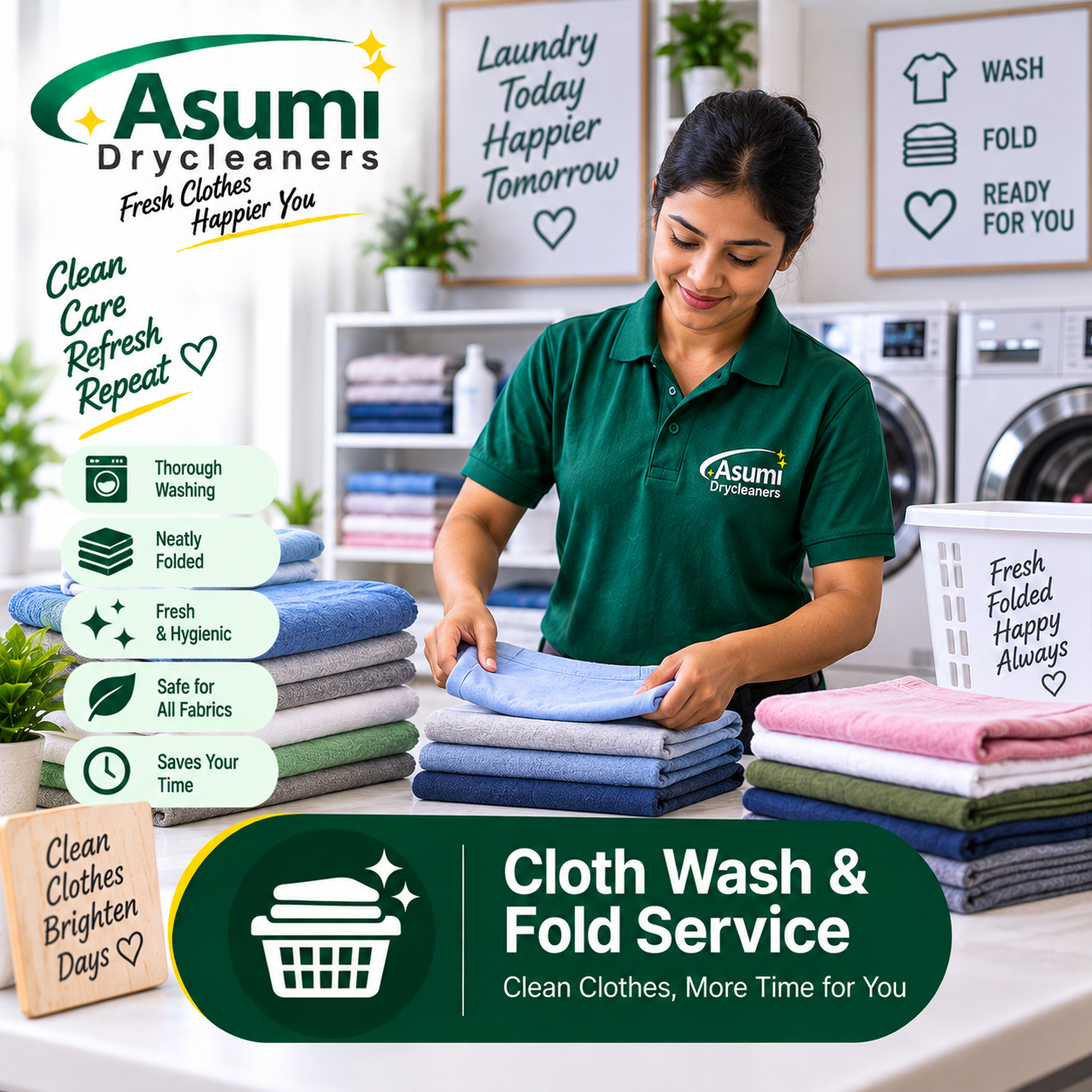Wash and Fold Laundry Service in Chakdaha - Asumi Dry Cleaners