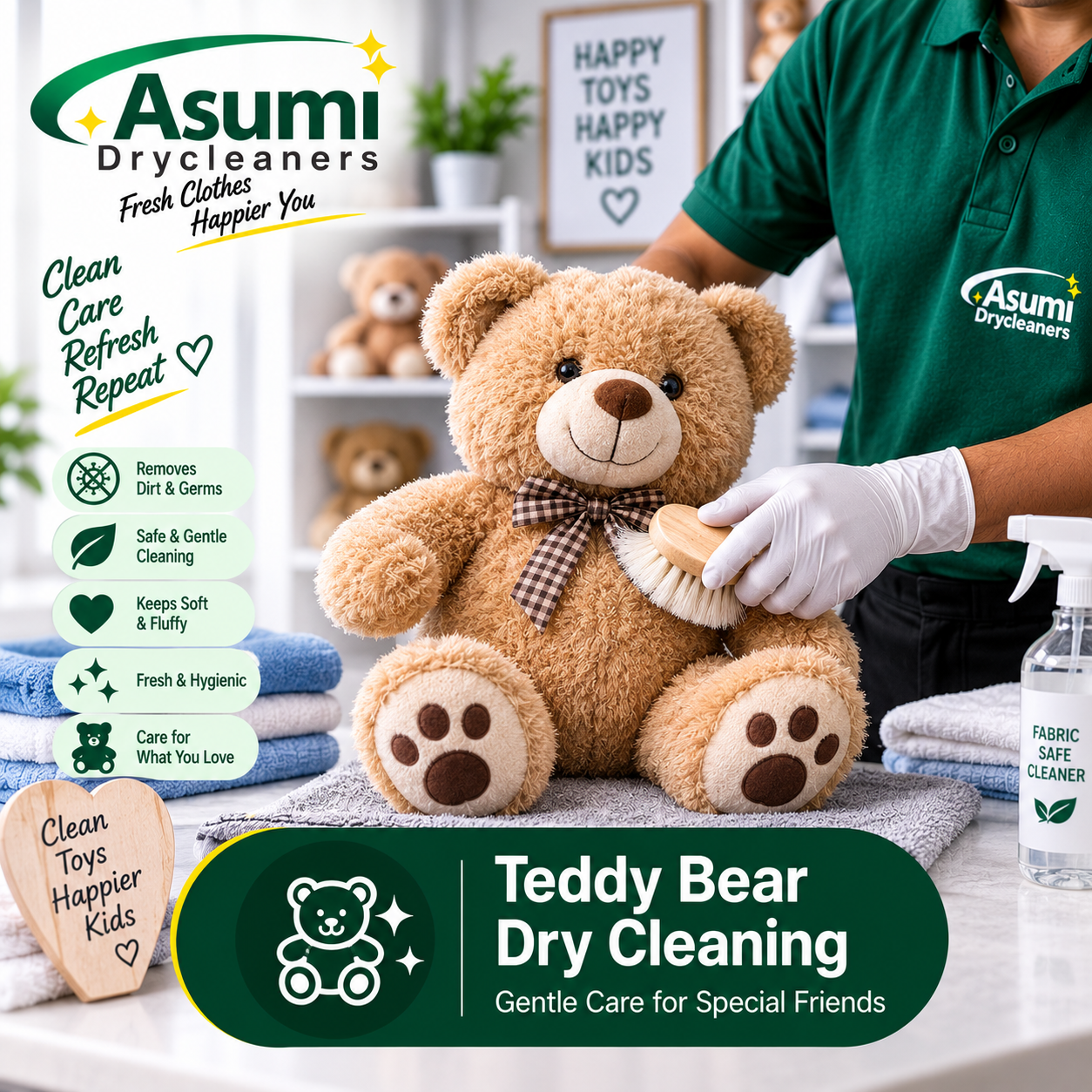 Teddy Bear Dry Cleaning Service in Chakdaha - Asumi Dry Cleaners